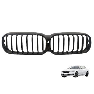 bmw 5 series g30 g38 front grille Single line single hole gloss black style 2016-2023