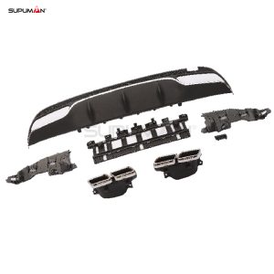 Mercedes Benz c class w205 amg rear bumper diffuser kit 2015-2019